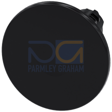 Mushroom pushbutton, 22 mm, round, plastic, black, 60 mm, momentary contact type, with laser labeling, lower case
