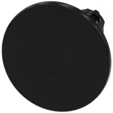 Mushroom pushbutton, 22 mm, round, plastic, black, 60 mm, momentary contact type