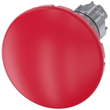 Emergency stop mushroom pushbutton, 22 mm, round, metal, high gloss, red, 60 mm