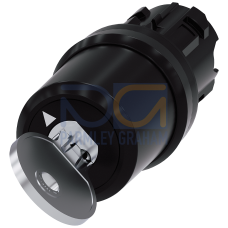 Key-operated switch BKS, 22 mm, round, plastic, Lock No. E2 (VW), without key, 2 switch positions O-I, latching, actuating angle 90&deg;, 10:30h/13:30h...