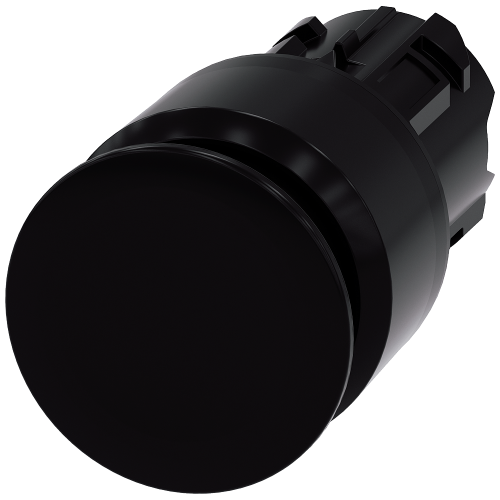 Mushroom pushbutton, 22 mm, round, plastic, black, 30 mm, latching, Pull-to-unlatch mechanism