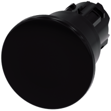 Mushroom pushbutton, 22 mm, round, plastic, black, 40 mm, latching, Pull-to-unlatch mechanism