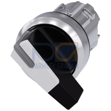 Selector switch, illuminable, 22 mm, round, metal, shiny, white, selector switch, long, 2 switch pos