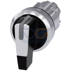 Selector switch, illuminable, 22 mm, round, metal, shiny, white, selector switch, long, 3 switch pos