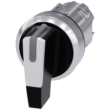 Selector switch, illuminable, 22 mm, round, metal, shiny, white, selector switch, long, 3 switch pos