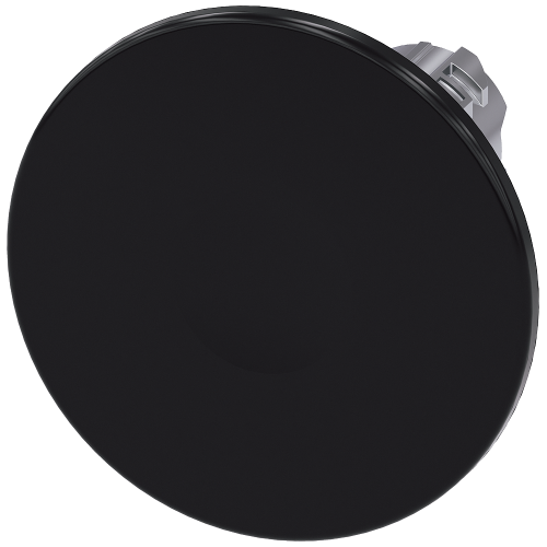 Mushroom pushbutton, 22 mm, round, metal, shiny, black, 60 mm, latching, Pull-to-unlatch mechanism