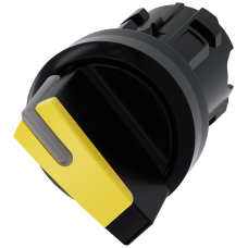 Yellow - Plastic selector switch, can be illuminated, 2 positions I-0, latching