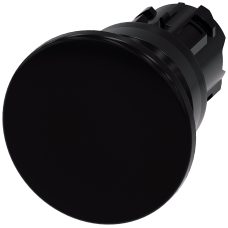 Mushroom pushbutton, 22 mm, round, plastic, black, 40 mm