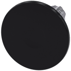Mushroom pushbutton, 22 mm, round, metal, shiny, black, 60 mm, momentary contact type