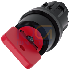 Key-operated switch O.M.R, 22 mm, round, plastic, red, key removal O