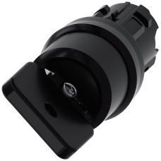 Key-operated switch O.M.R, 22 mm, round, plastic, black, key removal O