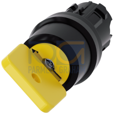 Key-operated switch O.M.R, 22 mm, round, plastic, yellow, key removal O