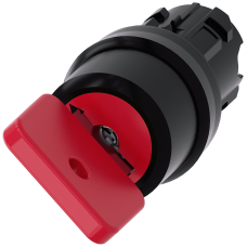 Key-operated switch O.M.R, 22 mm, round, plastic, lock number 73037, red, with 2 keys, 2 switch posi