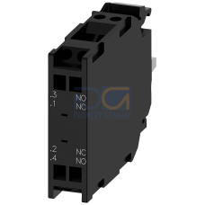 Contact module with 2 contact elements, 1 NO+1 NC, spring-type terminal, for front plate mounting