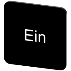 Labeling plate for gluing on enclosure, label size 22x22 mm, black label, white font, with inscription: On