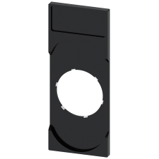 Label holder, 22mm, for twin pushbutton, flat, black, for labeling plate 12.5 mm x 27 mm