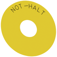 Backing plate round, for EMERGENCY STOP  mushroom pushbutton, yellow, self-adhesive, Outer diameter
