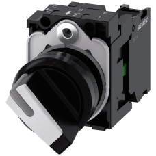 Toggle switch, illuminable, 22 mm, round, plastic, black, white, 1 NO