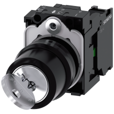 Key-operated switch RONIS, 22 mm, round, plastic, key removal O+I, 1 NO