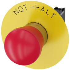 Emergency stop mushroom pushbutton, 22 mm, round, metal, high gloss, red, 1 NC