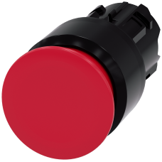 Mushroom pushbutton, 22 mm, round, plastic, red, 30 mm, latching, Pull-to-unlatch mechanism