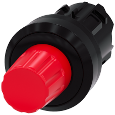 Stop button, 22 mm, round, plastic, red, pushbutton raised, latchable after pushing in by rotating clockwise, unlatch by rotating counter-clockwise