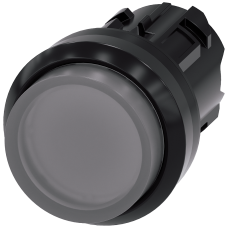 Illuminated pushbutton, 22 mm, round, plastic, clear, pushbutton, raised momentary contact type