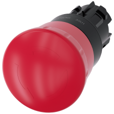 Emergency stop mushroom pushbutton, 22 mm, round, plastic, red, rotate-to-unlatch mechanism