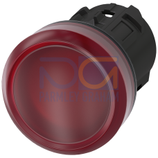 Indicator light, 22 mm, round, plastic, red, lens, smooth