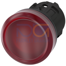 Indicator light, 22 mm, round, plastic, red, lens, smooth, with laser labeling, symbol number according to, ISO 7000 or IEC 60417
