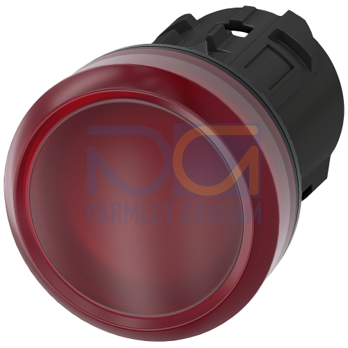 Indicator light, 22 mm, round, plastic, red, lens, smooth