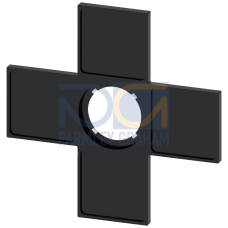 Label holder for Coordinate switch, 22mm, 4 switch positions, black, for labeling plates 27mm x 27mm