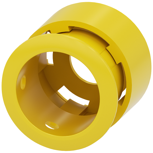 Protective collar for EMERGENCY STOP mushroom pushbutton, 40 mm, for 5 padlocks, yellow