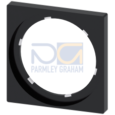 Single frame, 22mm, for square design, black