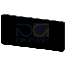 Labeling plate for snapping on or gluing, on label holder, label size 12.5x27 mm, black label, white characters, without inscription, for self-labe...