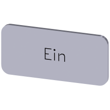 Labeling plate for snapping on or adhering to label holder, label size 12.5x27 mm, silver label, black font, with inscription: On