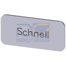 Labeling plate for snapping on or gluing to label holder, label size 12.5x27mm, silver label, black font, with inscription: fast