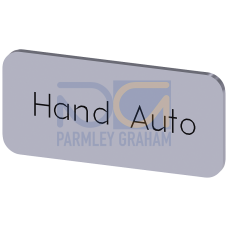 Labeling plate for snapping on or adhering to label holder, label size 12.5x27 mm, silver label, black font, with inscription: Manual Auto