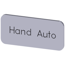 Labeling plate for snapping on or adhering to label holder, label size 12.5x27 mm, silver label, black font, with inscription: Manual Auto