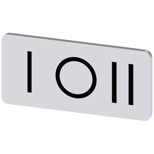 Labeling plate for snapping on or gluing to label holder, label size 12.5x27mm, silver label, black