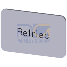 Labeling plate for snapping on or gluing on label holder, Label size 17.5 x 27 mm, silver label, black font, with inscription: operation