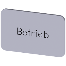 Labeling plate for snapping on or gluing on label holder, Label size 17.5 x 27 mm, silver label, black font, with inscription: operation