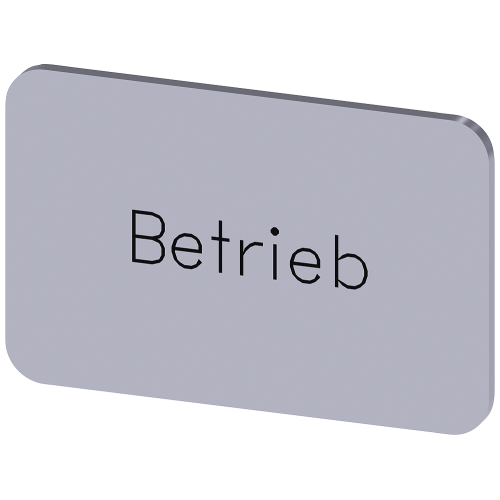 Labeling plate for snapping on or gluing on label holder, Label size 17.5 x 27 mm, silver label, black font, with inscription: operation