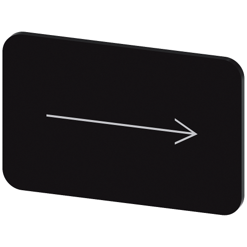 Labeling plate 17.5x27 mm, black label, icon: Arrow pointing to the right