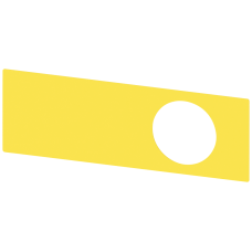 Labeling plate for EMERGENCY STOP mushroom pushbutton in the enclosure, yellow, without inscription,