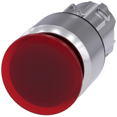 Illuminated mushroom pushbutton, 22 mm, round, metal, shiny, red, 30 mm, latching, Pull-to-unlatch m