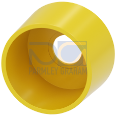 Protective collar for mushroom pushbutton,  22 mm design, 360&deg; yellow, plastic