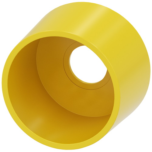Protective collar for mushroom pushbutton,  22 mm design, 360&deg; yellow, plastic