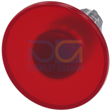 Illuminated mushroom pushbutton, 22 mm, round, metal, shiny, red, 60 mm, latching, Pull-to-unlatch mechanism