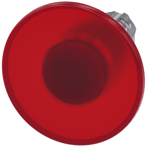 Illuminated mushroom pushbutton, 22 mm, round, metal, shiny, red, 60 mm, latching, Pull-to-unlatch mechanism